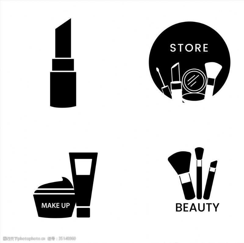 化妆品容器彩妆图标