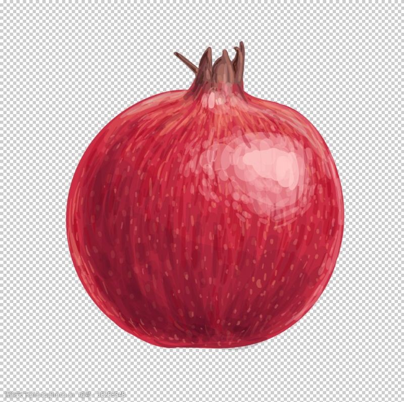 樱桃果茶手绘涂鸦水果插画