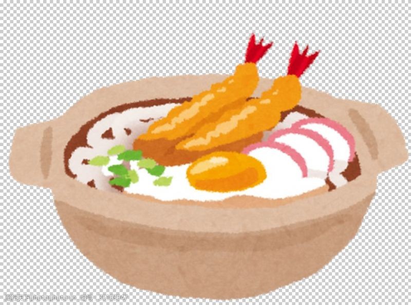 美味海鲜火锅美味食物卡通插画