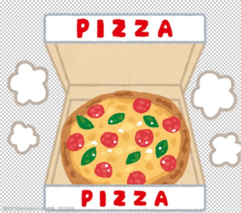 披萨图案美味食物卡通插画