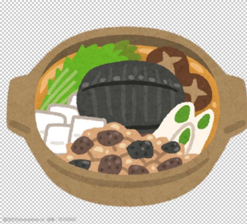 美味海鲜火锅美味食物卡通插画
