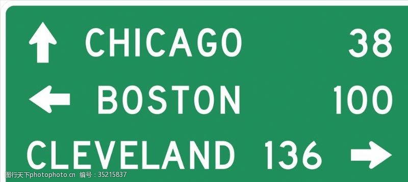 波士顿外国交通图标英文道路指示