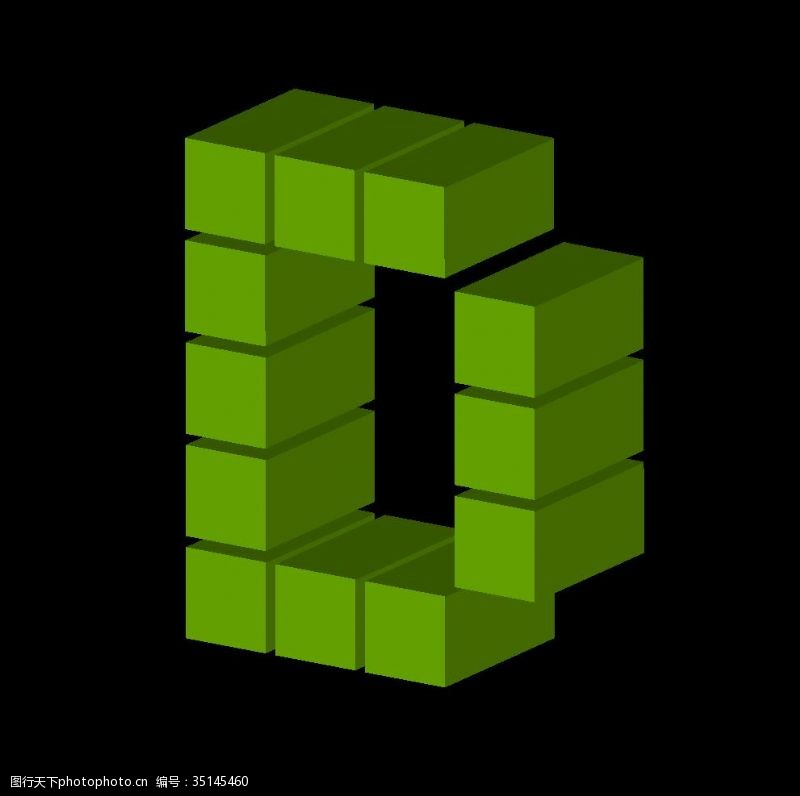 立体数字矢量立体方块字母