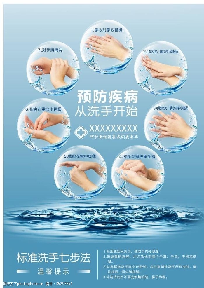 六步洗手法洗手7步