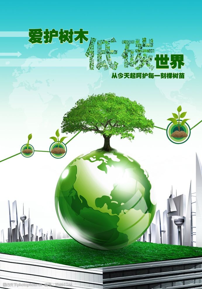 林业局展板环保低碳宣传海报