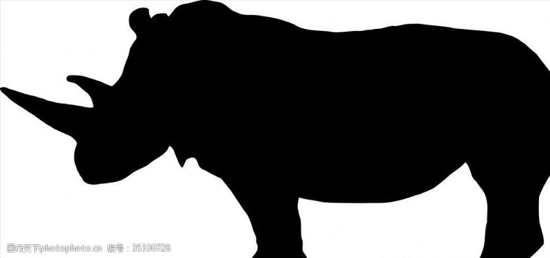 旷野野生动物系列犀牛矢量图