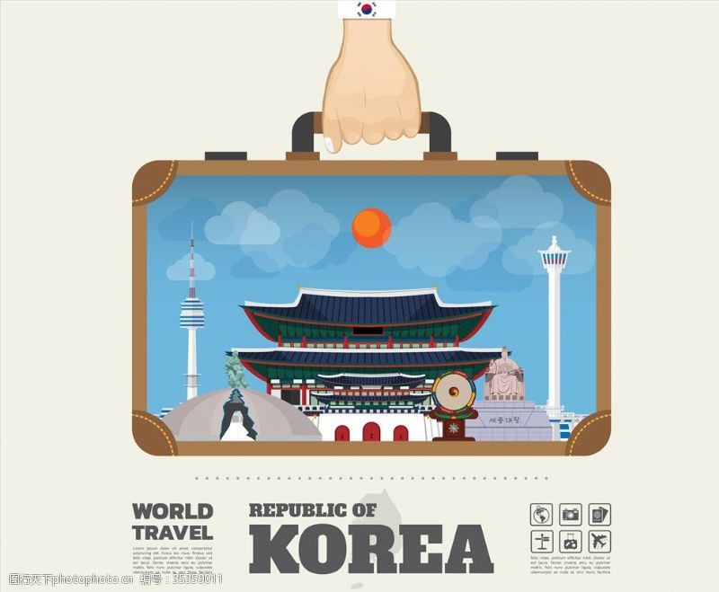 韩国矢量城市旅游