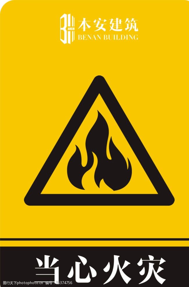 企业文化系列当心火灾警告标识