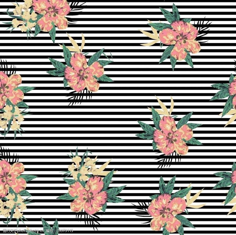 童床线条图线条花朵