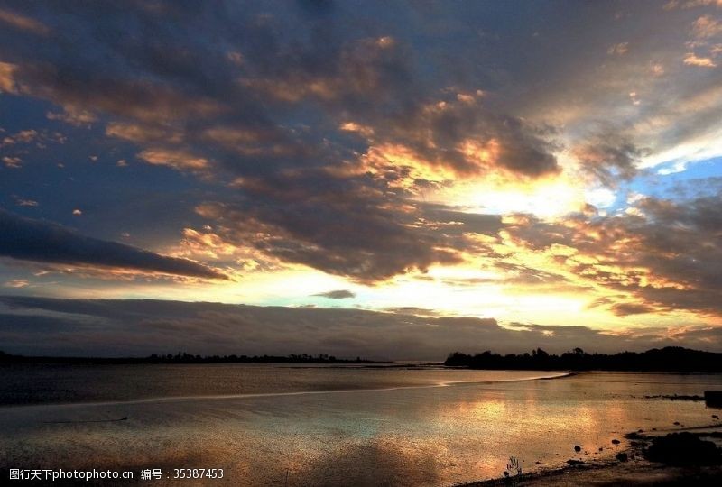 新西兰海滨风光奥克兰海滨落霞