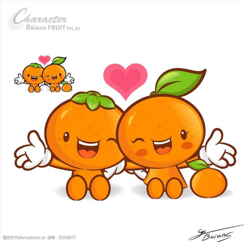 卡通动漫橘子橙子柑子