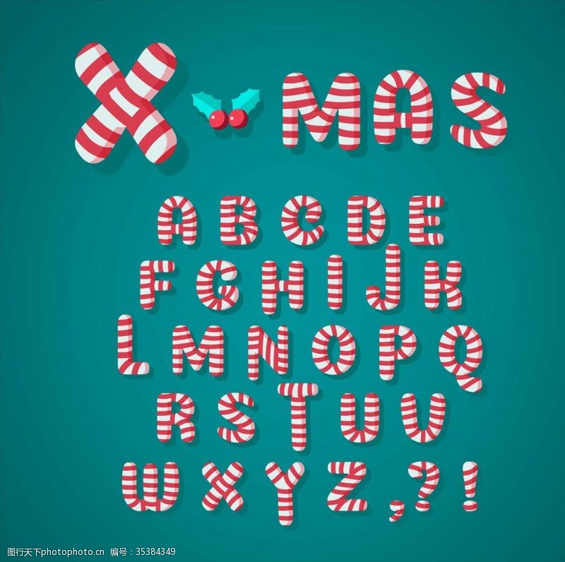 3d圣诞节糖果字母