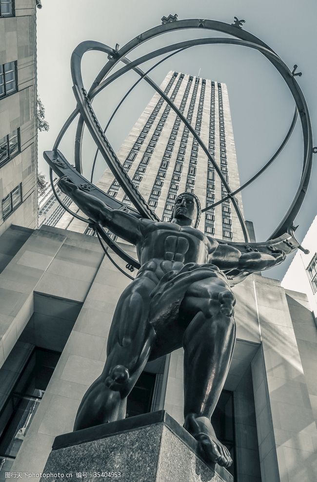 罗根183勒曼洛克菲勒中心的阿特拉斯雕像