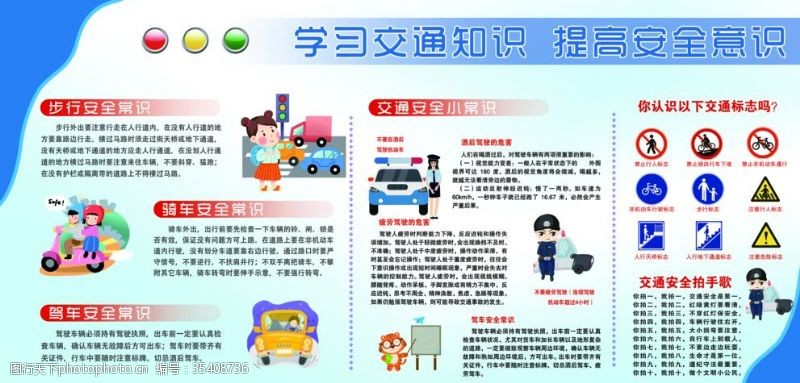 交通小知识交通安全展板
