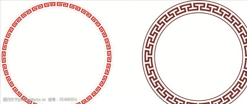 中国风相框万字格圆环