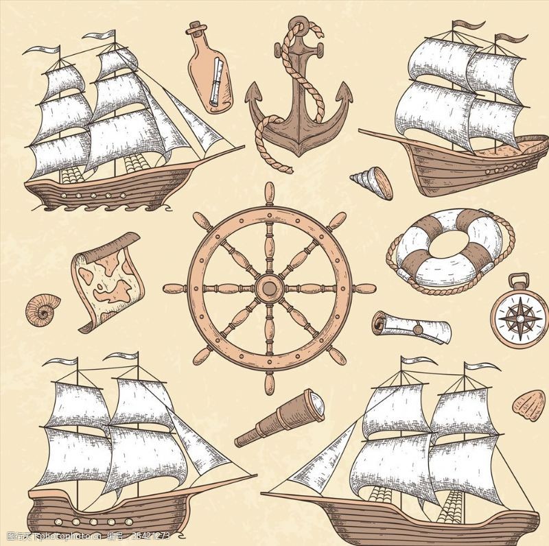 儿童海盗船航海元素