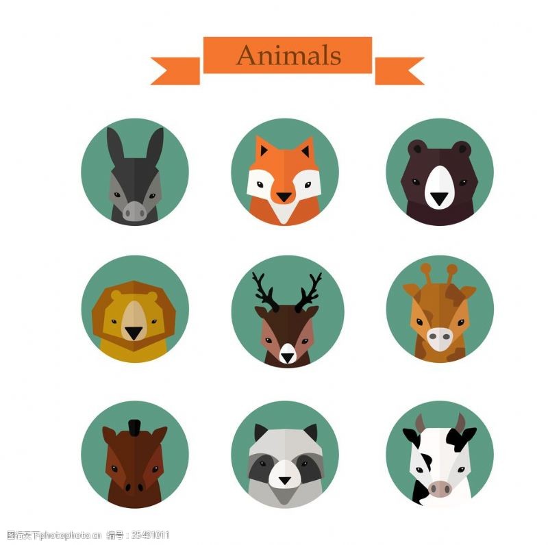 动物头部图标动物图标