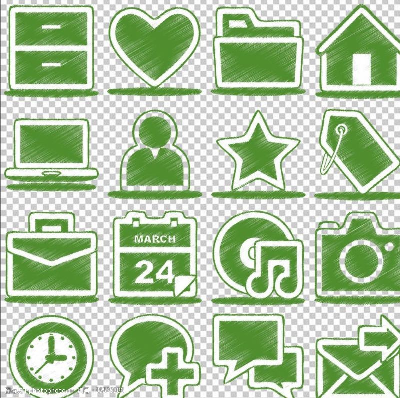 绿色免费下载16款绿色元素图标下载免扣素材
