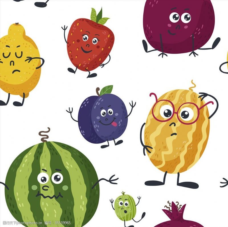 韩国卡通水果卡通水果插画