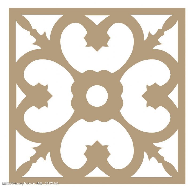 高清木纹复古中式花纹边框