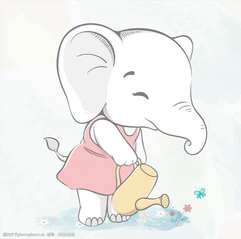 小清新插画大象