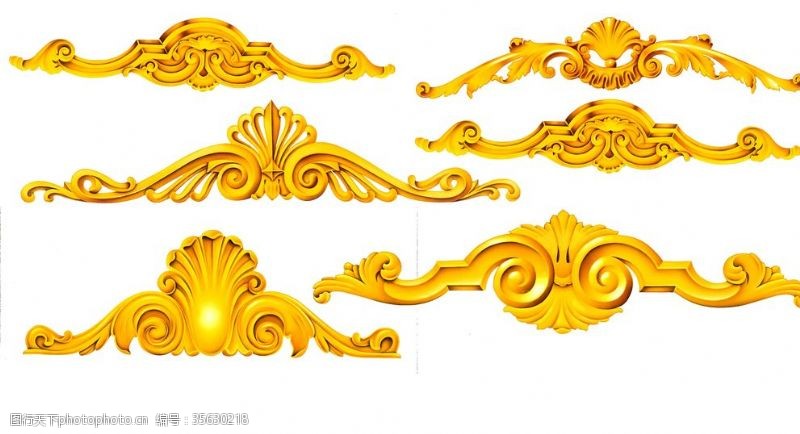 韩国元素花纹金色纹饰