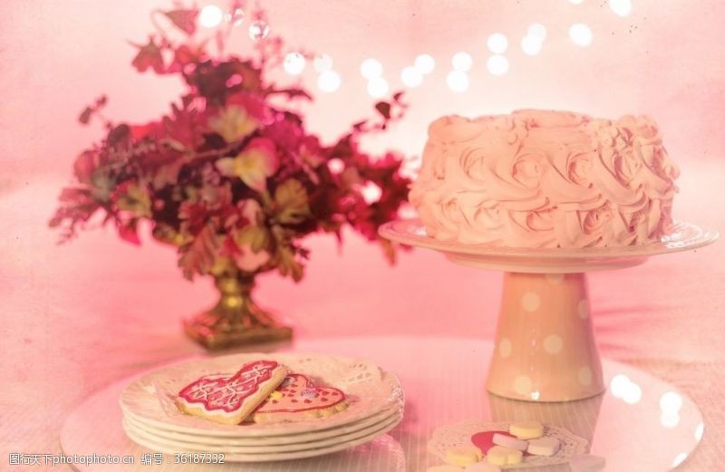 粉色生日蛋糕场景