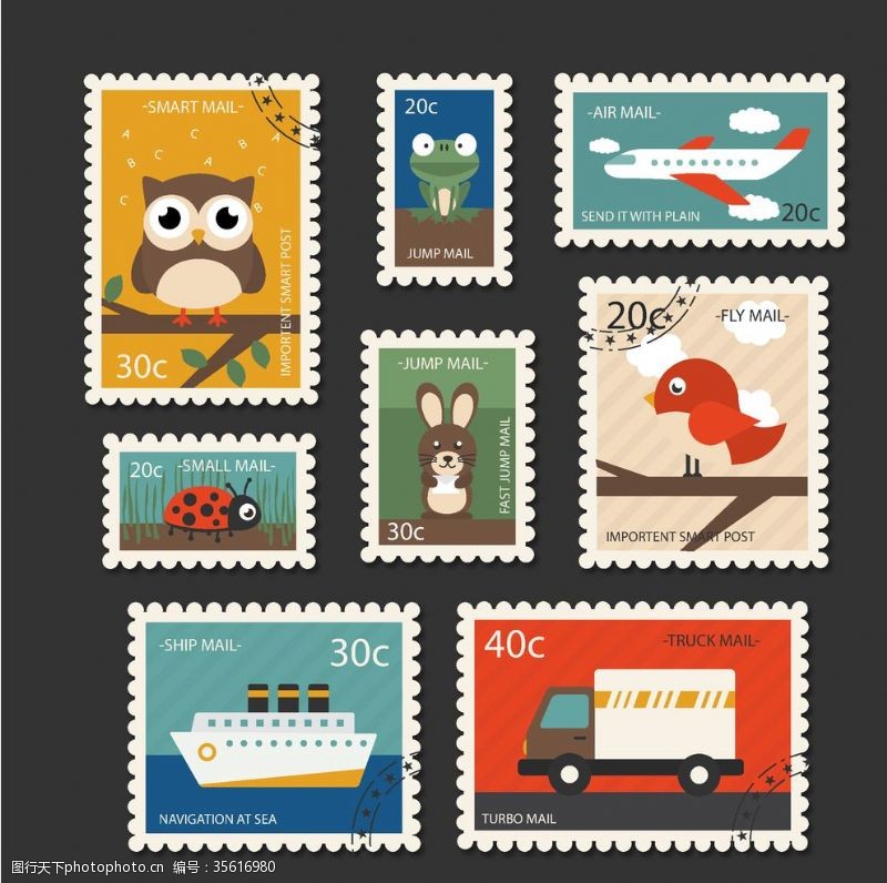 中国风邮票卡通邮票