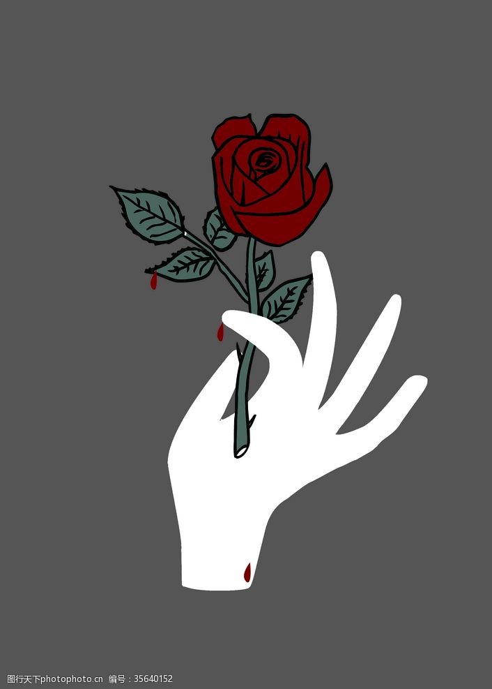肢体手拿玫瑰