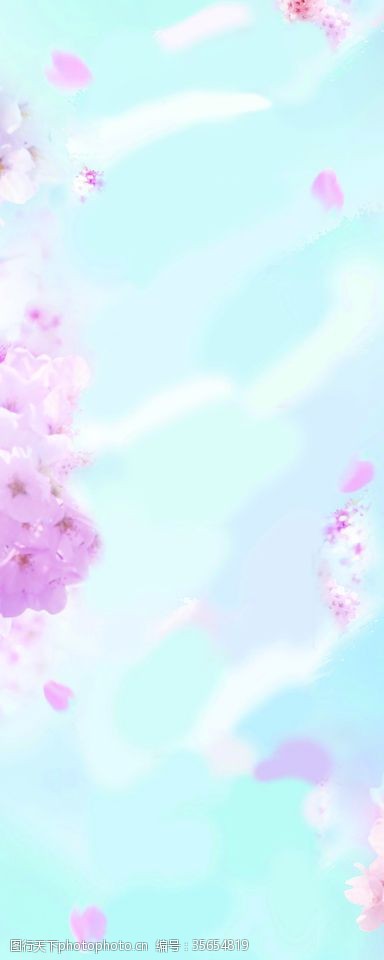 樱花底图唯美蓝色背景