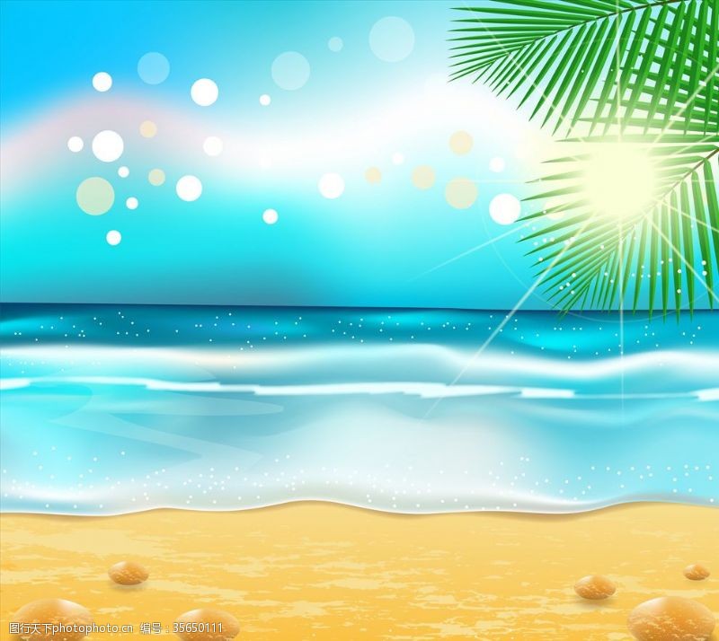 海岛摄影卡通海滩背景