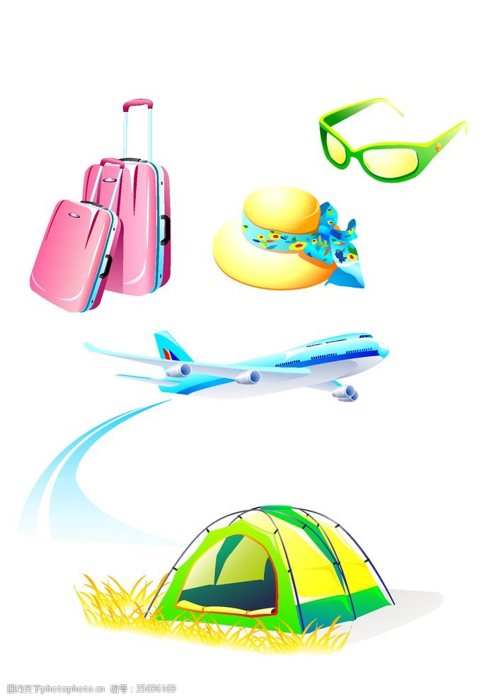 眼镜行海报旅行工具飞机行李