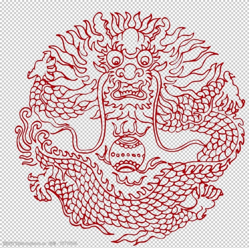 国庆经典素材龙纹传统图案