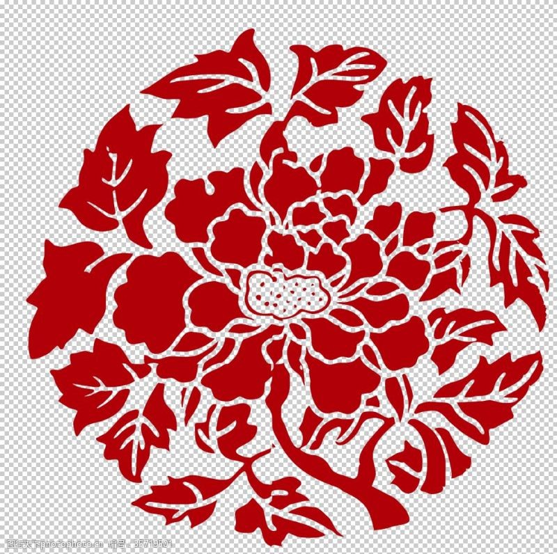国庆经典素材传统图案花草纹样