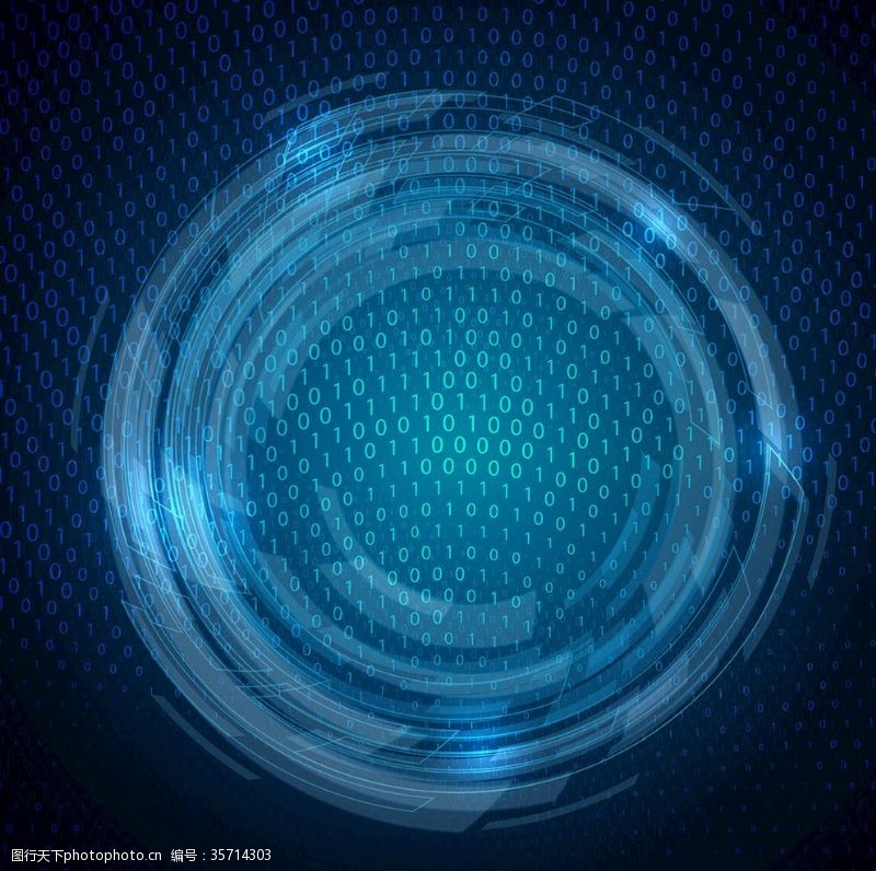 圆形粒子蓝色科技背景