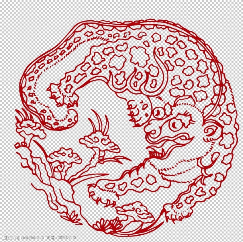 国庆经典素材中国传统龙纹