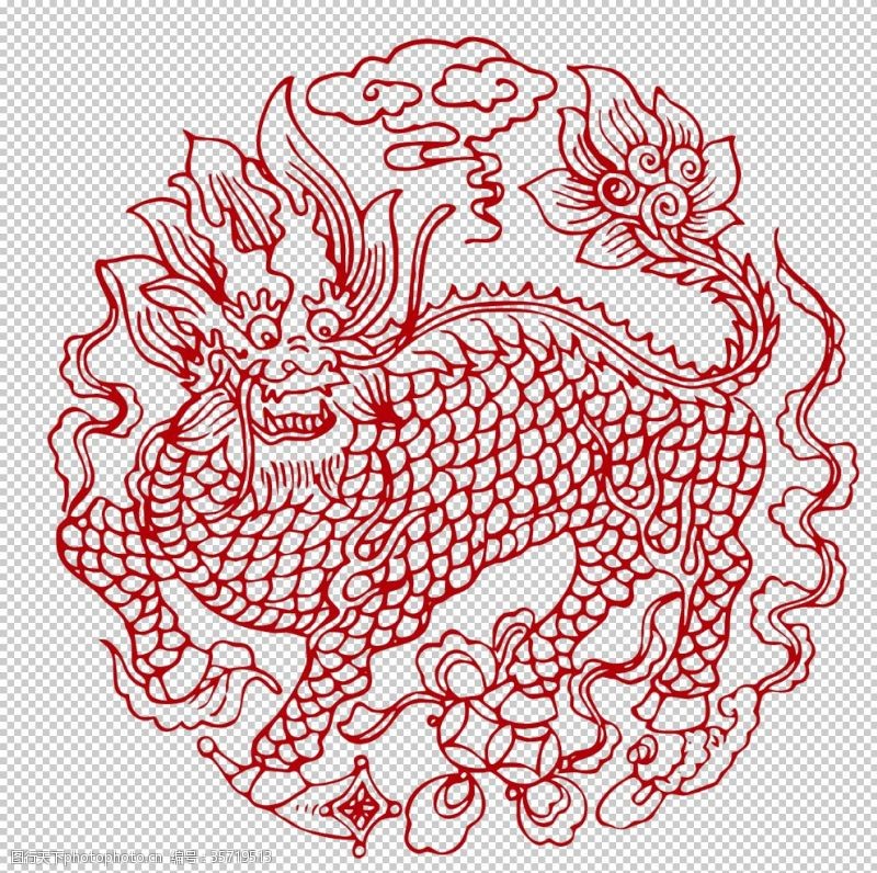 国庆经典素材中国传统龙纹