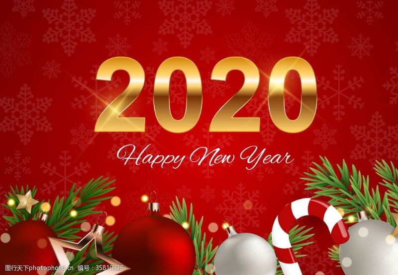 圣诞饰品2020新年背景