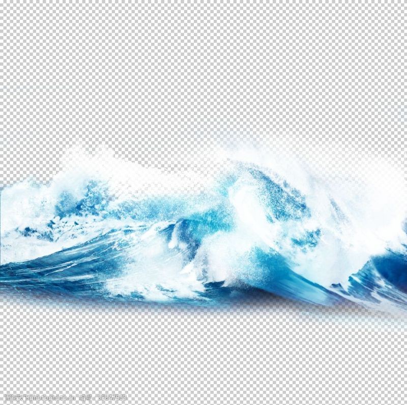 png透明底海浪波浪水花素材