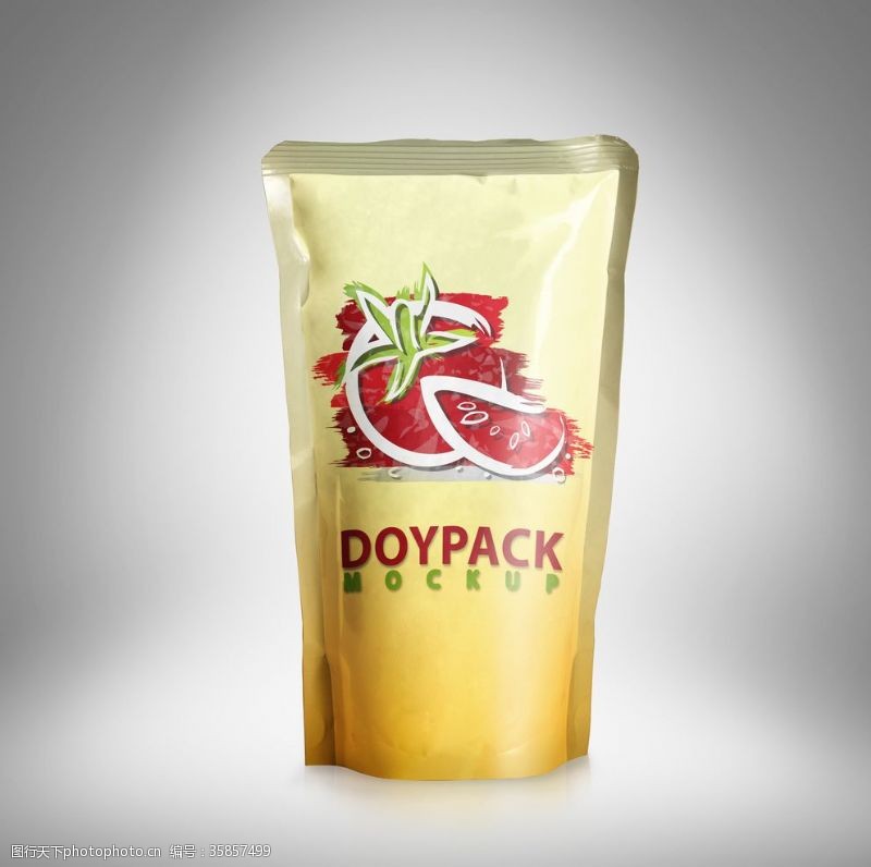 红色包装箱塑料袋果汁包装贴图样机