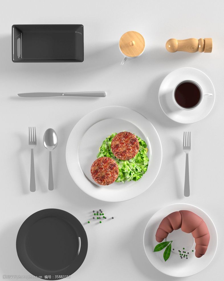 白菜餐具效果图样机