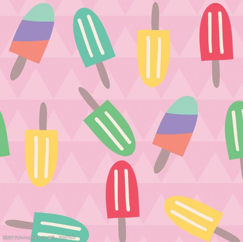 可爱冰淇淋背景图食物卡通彩色背景图案