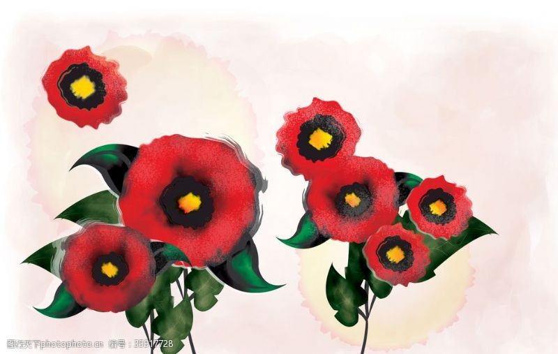 韩国花纹图库手绘花朵