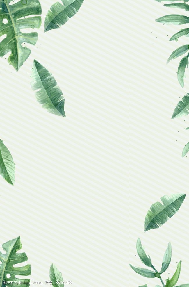 竹子中式绿叶海报背景