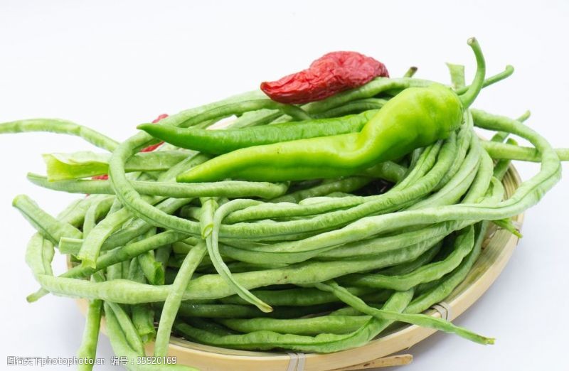 绿色饮食豇豆与辣椒