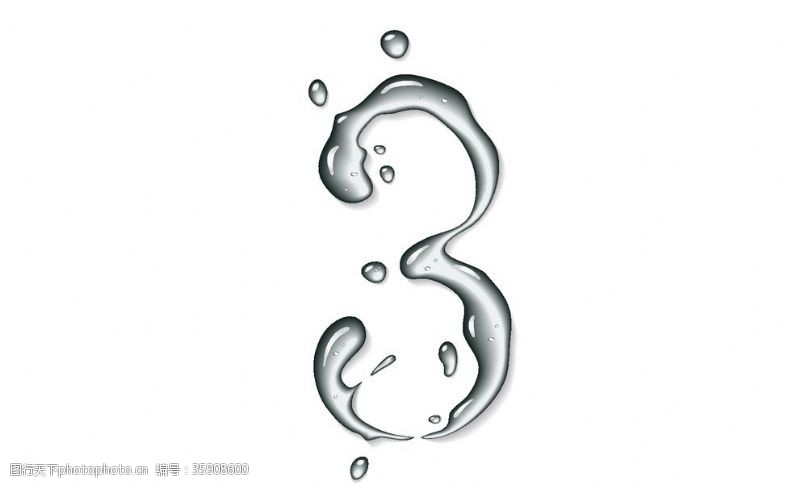 水滴符号矢量水花字母