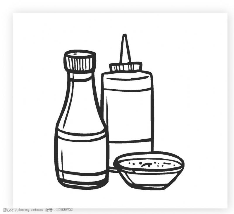 卡通厨房用具手绘餐具素材