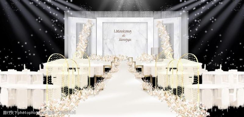 粉香槟婚礼婚礼舞台设计