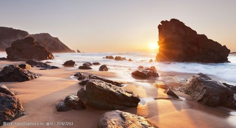 大海黄昏日落美景日出