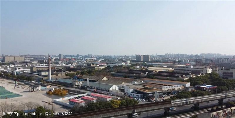 高清视频实拍素材上海宝山区工业物流园区高清航拍